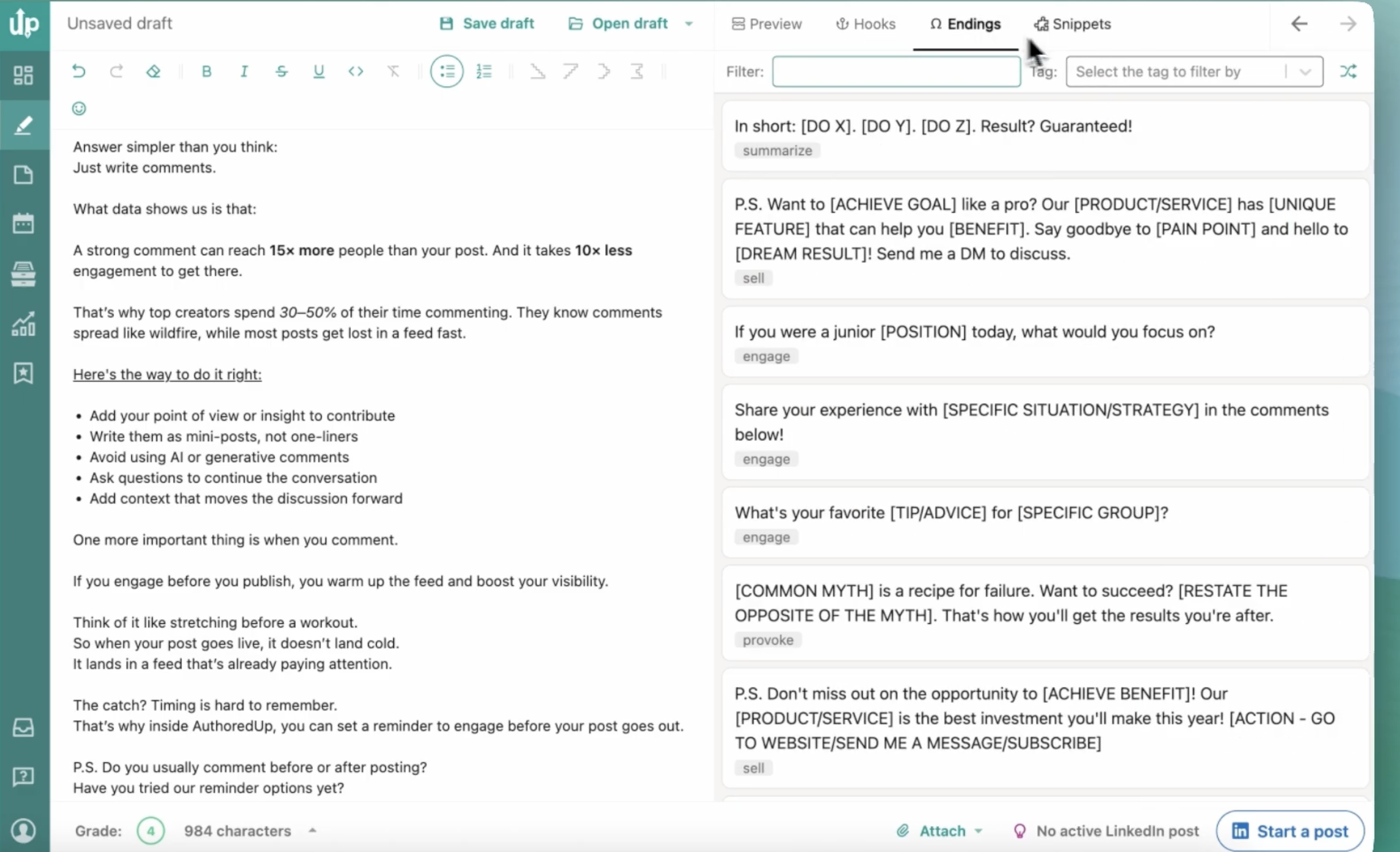 AuthoredUp LinkedIn content formatting and analytics tool