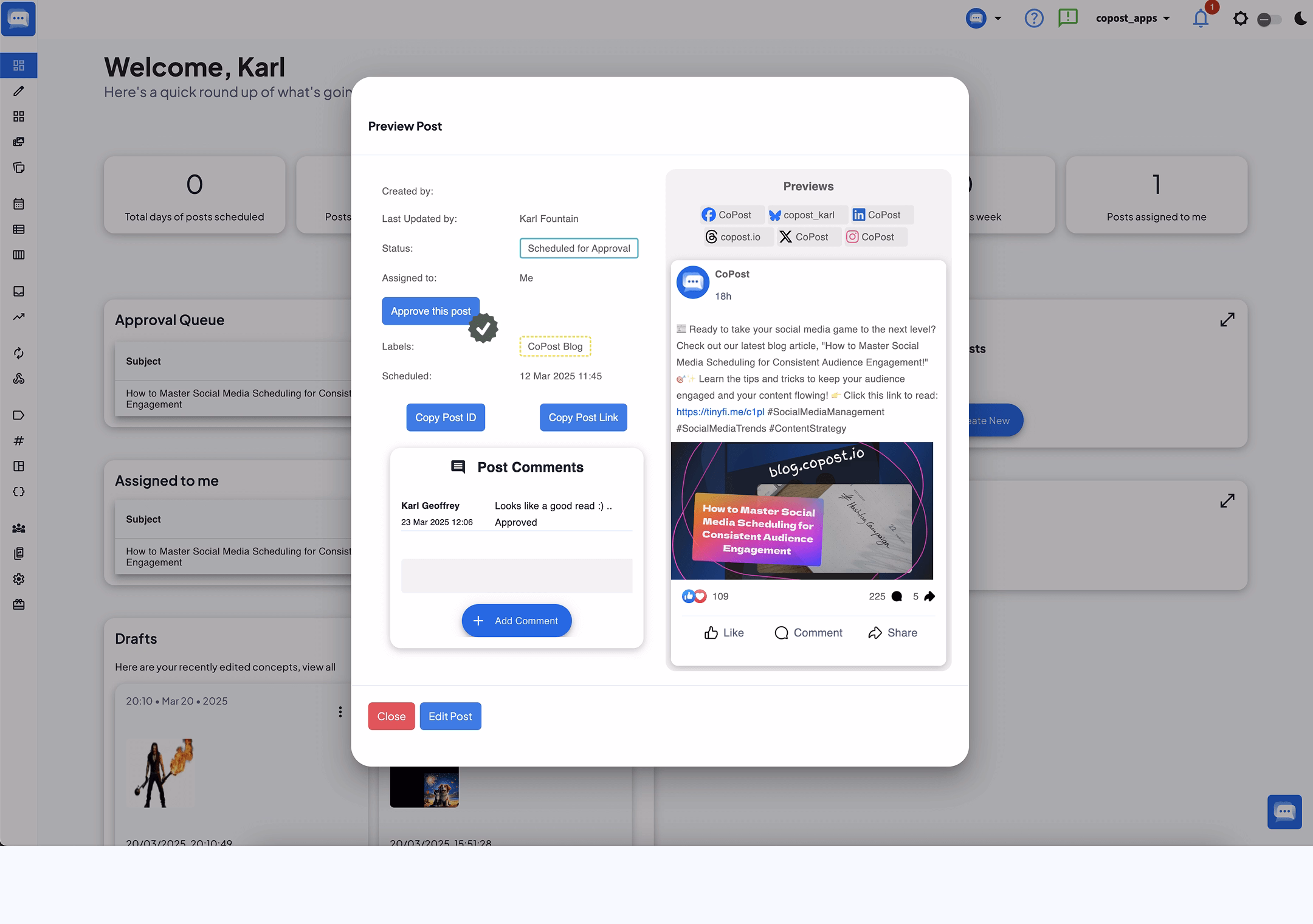 Copost LinkedIn rough-idea-to-draft tool