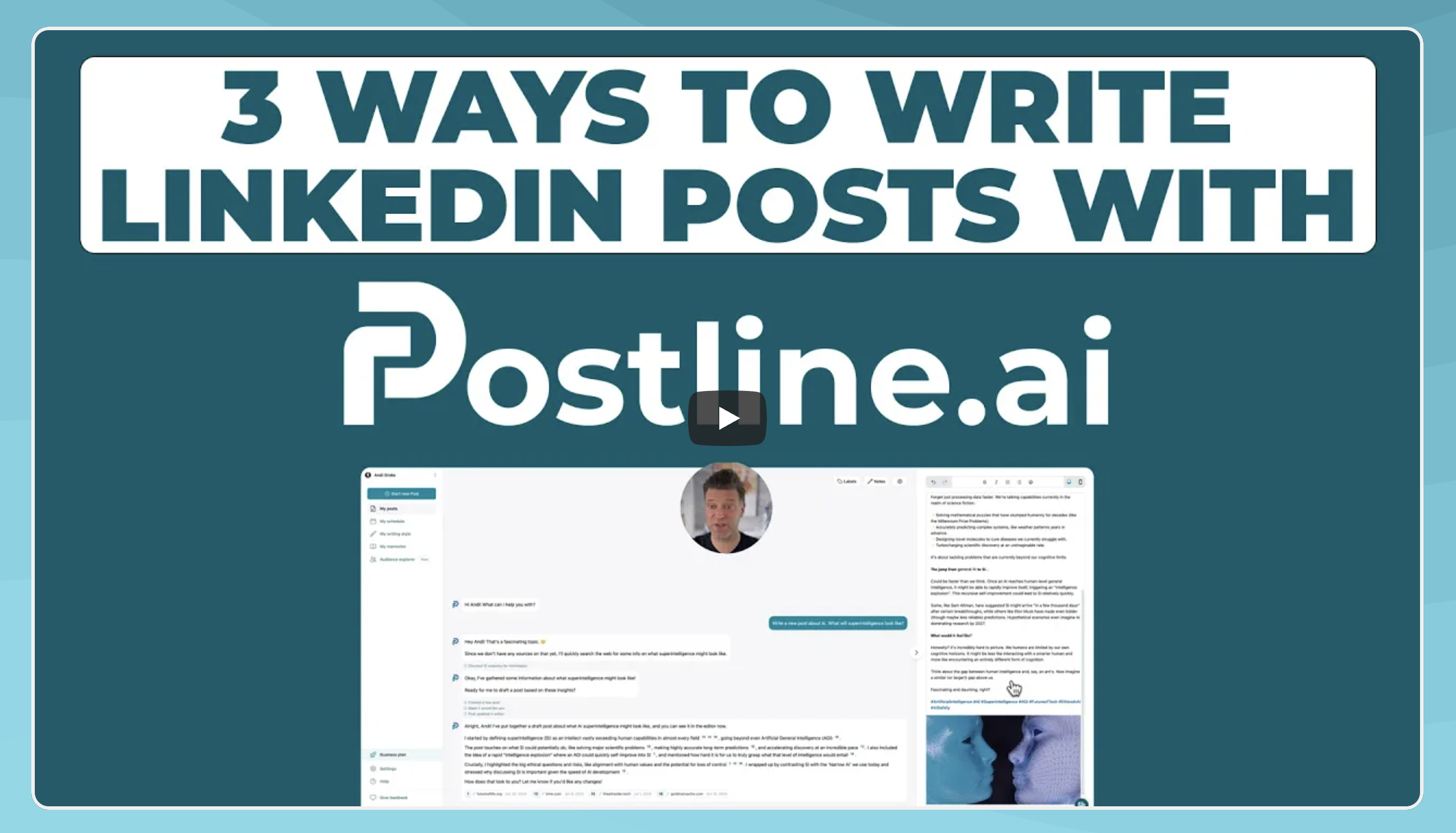 Postline AI LinkedIn writing tool with research and citations